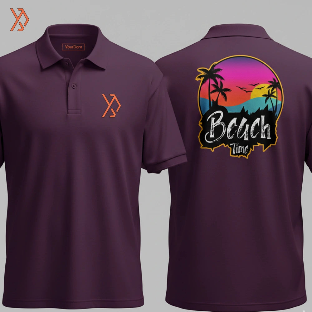 Beach Time Beautiful Polo Shirt – Premium Summer Vibe Casual Polo