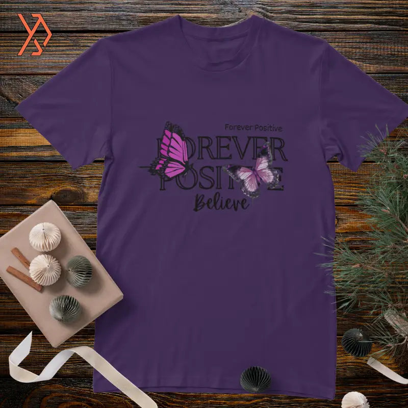 Forever Positive" Aesthetic Butterfly Graphic Tee