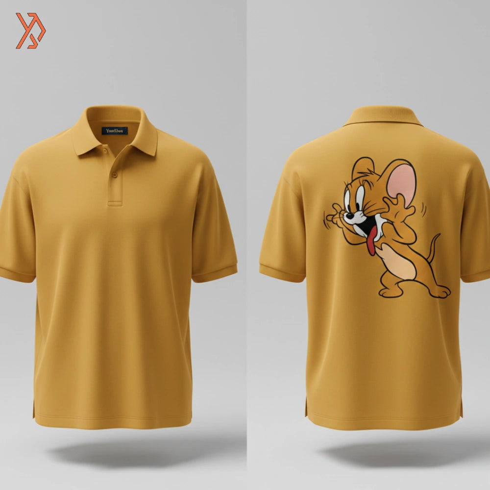 Jerry Fun "Naughty Smirk" Premium Polo — Iconic Back Graphic Edition