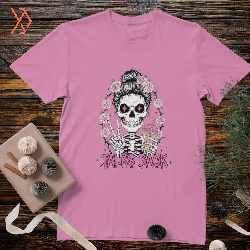 Talks Back Aesthetic Skeleton Beauty Graphic Tee